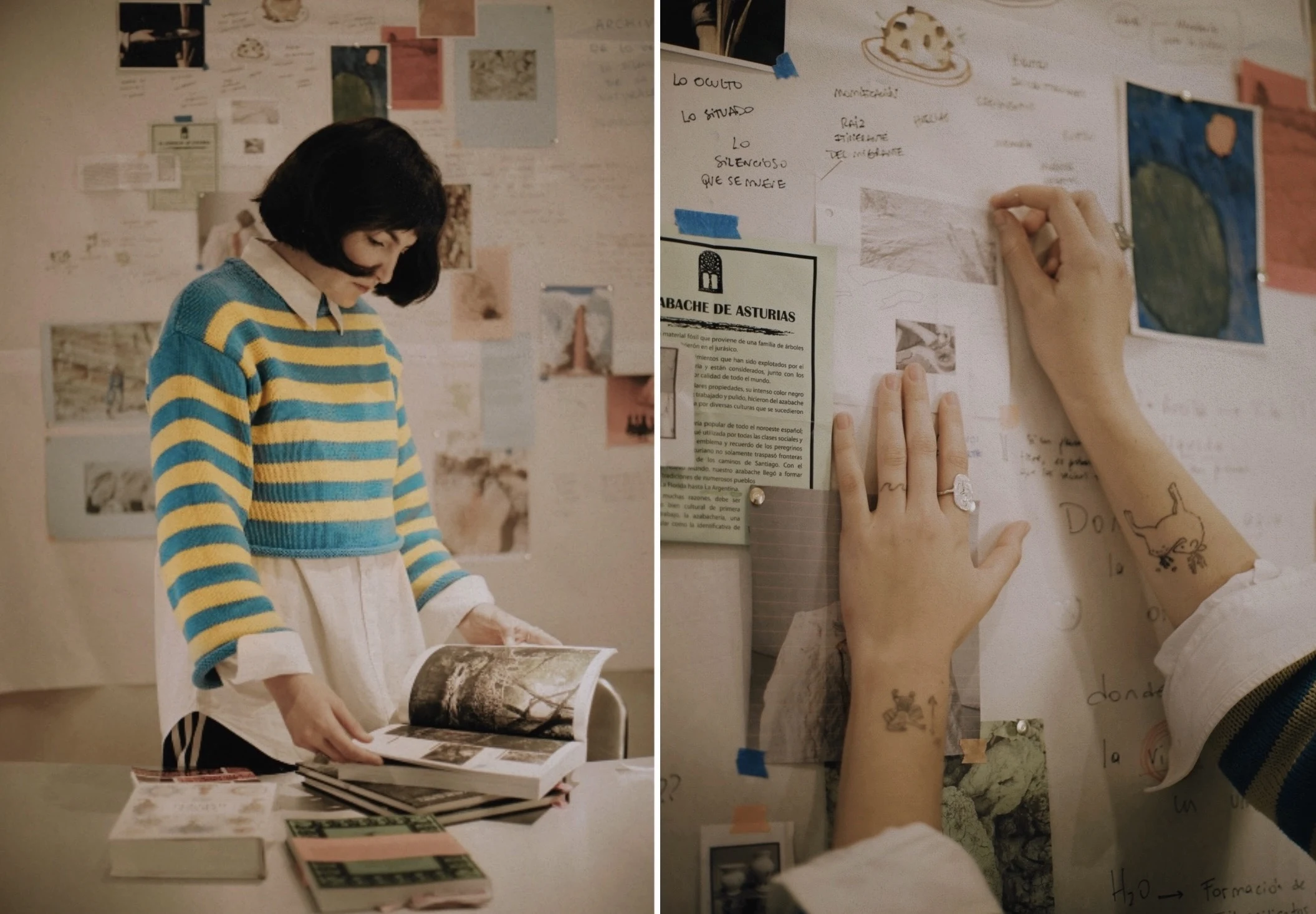 Brenda Ranieri trabajando frente al archivo de investigación