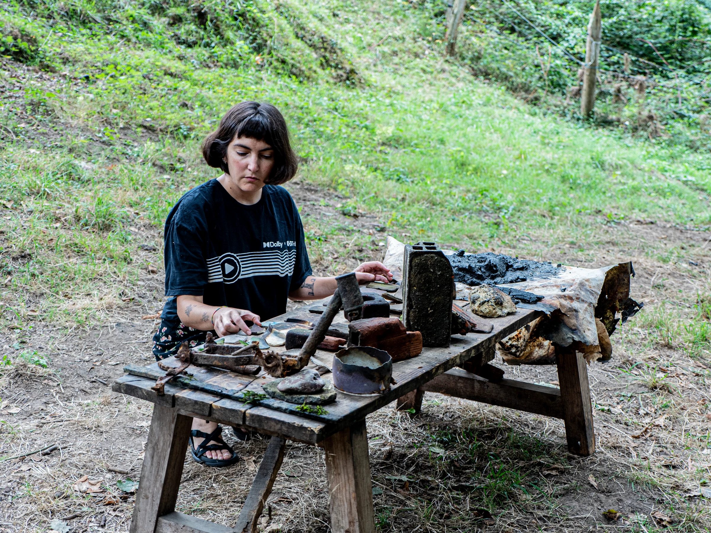 Materiales recolectados junto al río Nora