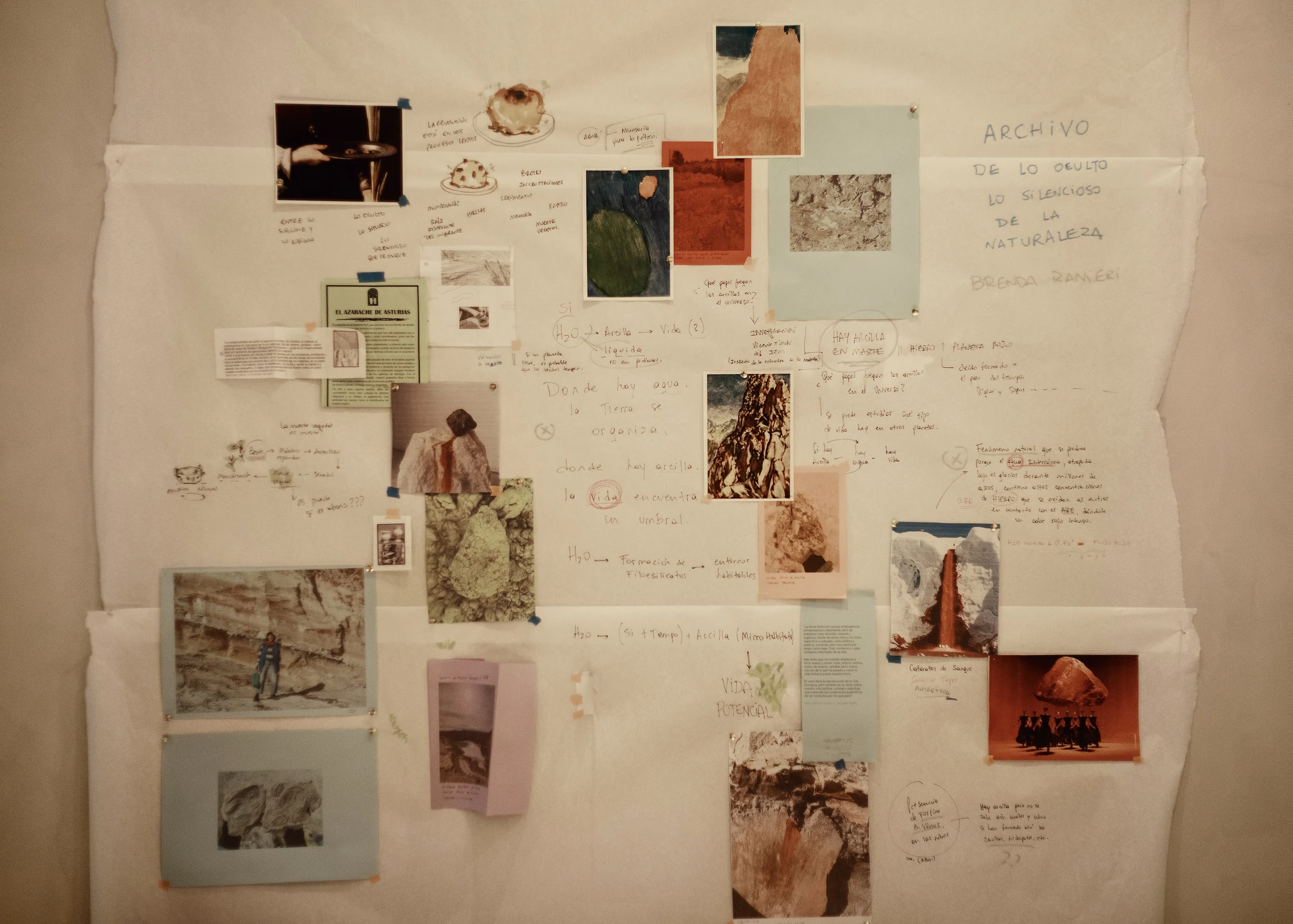 Muro de referencias de la residencia de investigación